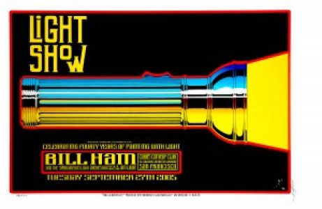 Bill Ham Light Show 40th Anniversary at Cobb's, San Francisco. Poster by Alton Kelley