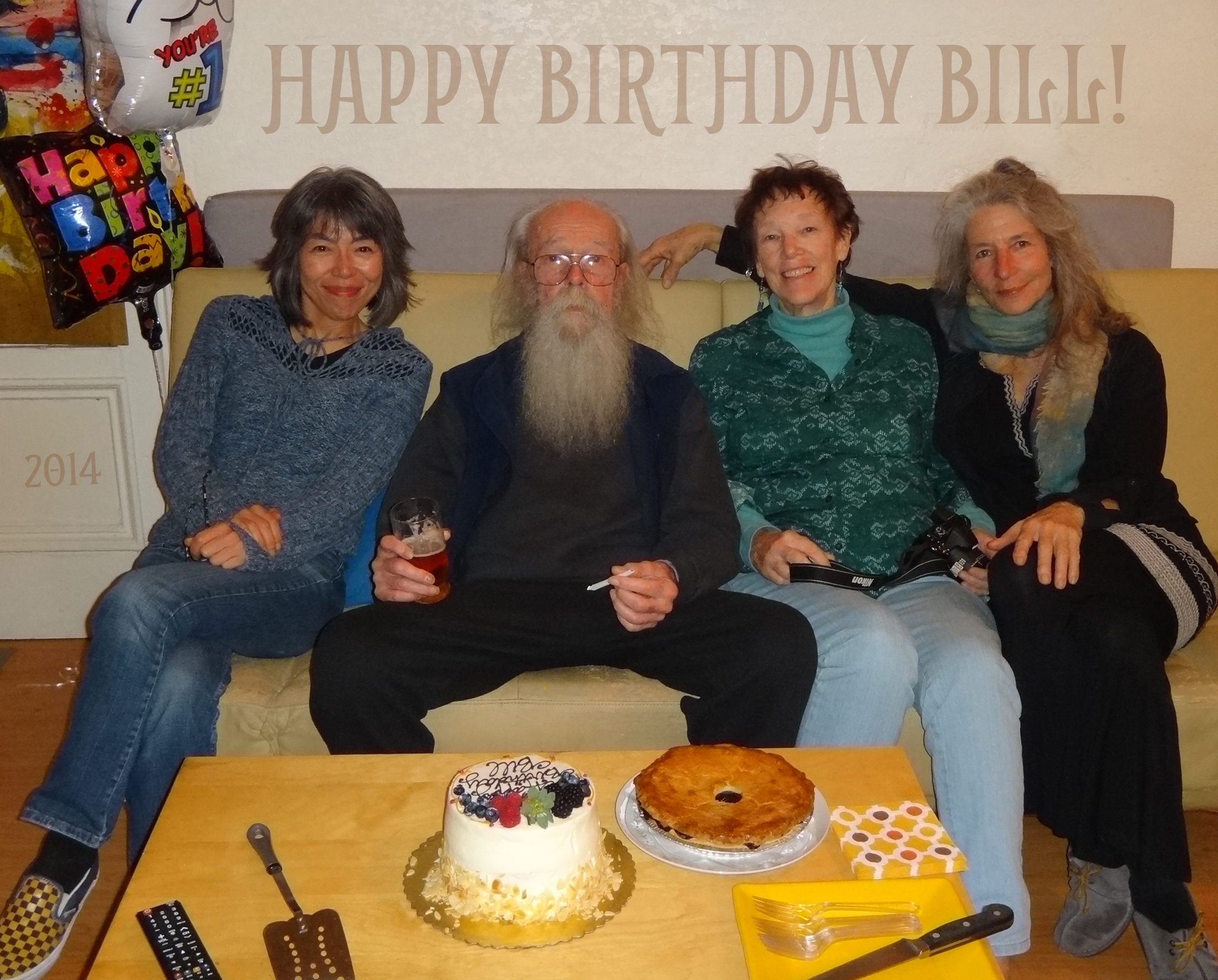 BILL’S BIRTHDAY with Lucy, Johne, and emi, 2014, photo by kaishi