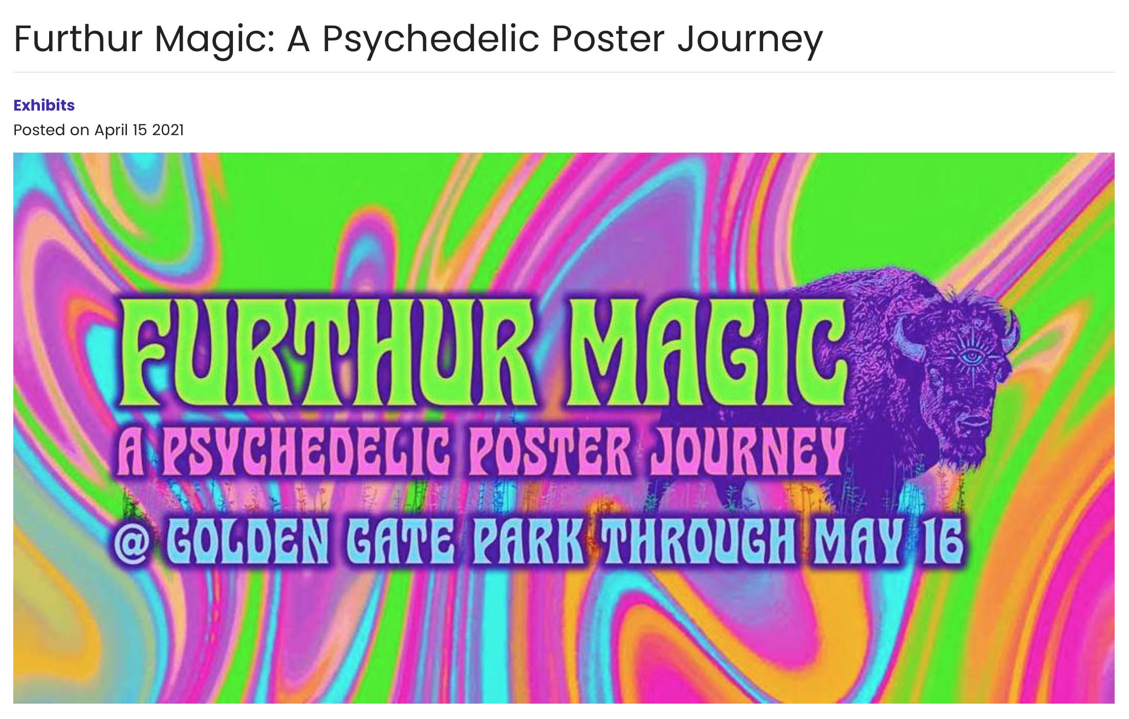 Furthur Magic: A Psychedelic Poster Journey, April and May 2021
