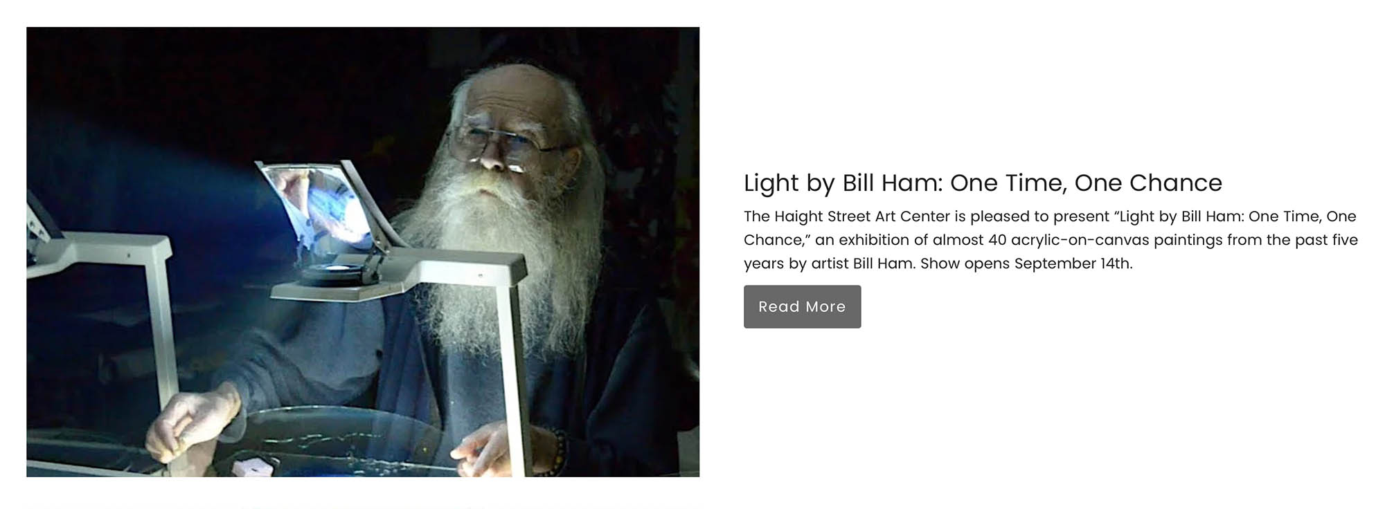 Bill Ham Show Haight St Art Center Website Screen Shot